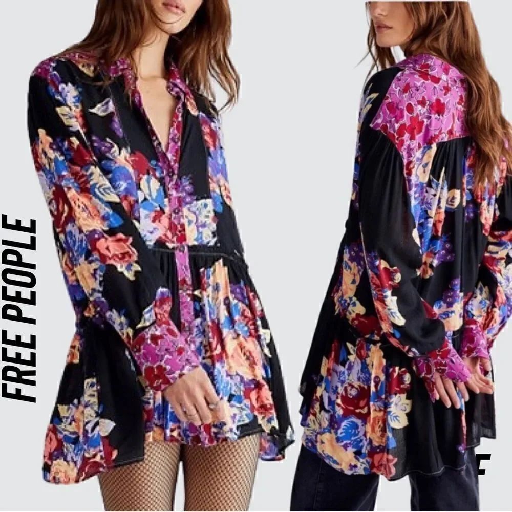 FREE PEOPLE BRUNCH A BUNCH TUNIC NEW SMALL